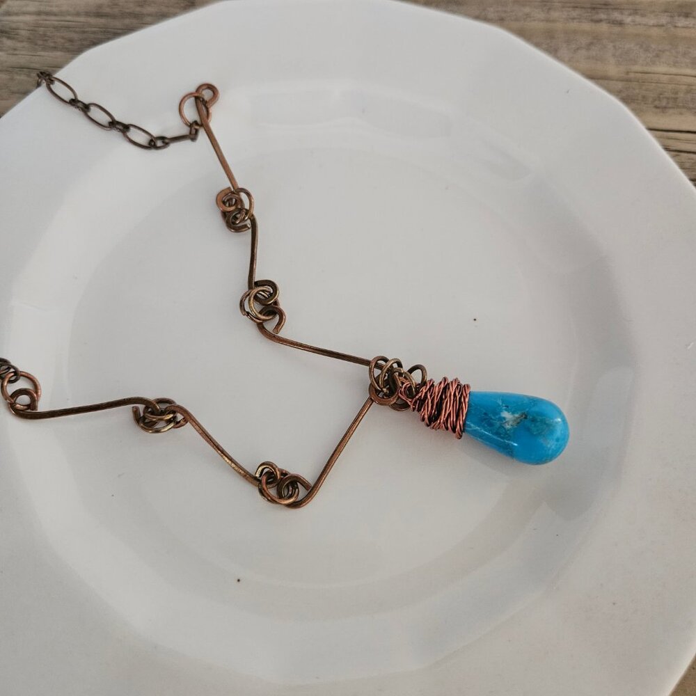 Artesian Handcrafted Copper Wire With Teardrop Ma… - image 4